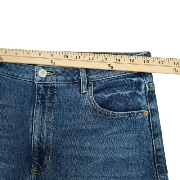 Guess Mom Jeans High Rise Womens 31x27 Med Wash Denim Ankle Style Cropped Pants - Picture 7 of 15